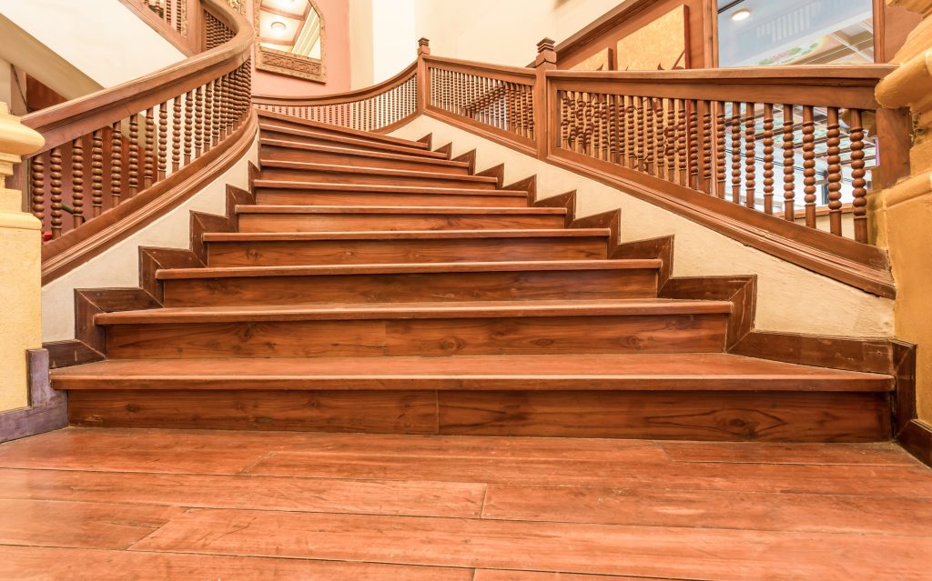 A traditional wooden staircase