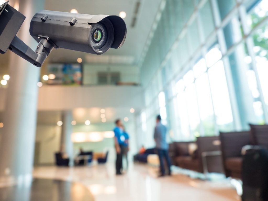 CCTV camera on a mall