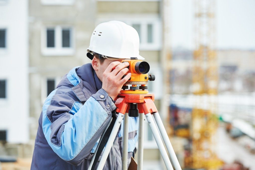 Worker surveying the area