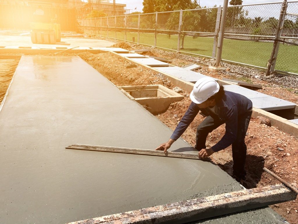 someone working on concrete