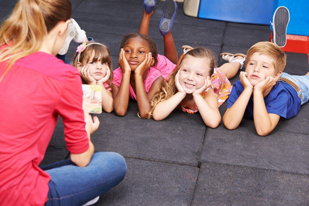 Woman teaching in a day care center